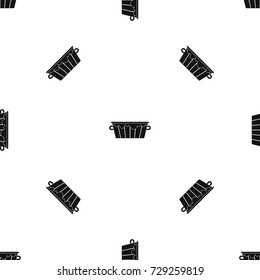 Wooden tub pattern repeat seamless in black color for any design. Vector geometric illustration