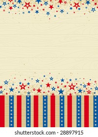 wooden usa background with stars, vector illustration