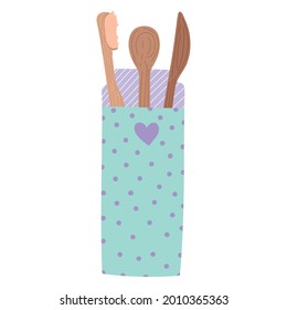 wooden utensils in paper ecological