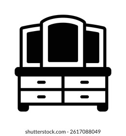 Wooden vanity line style icon is ready for premium use