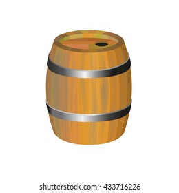 Wooden vector barrel with iron hoops