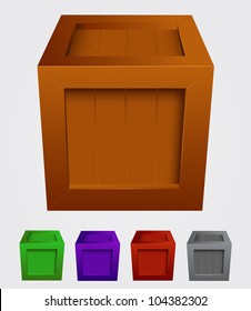 Wooden vector box