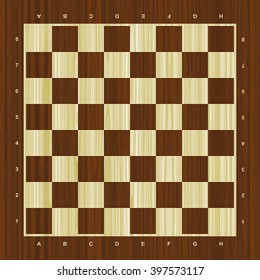 Wooden vector chess board