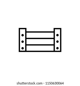 Wooden Vegetable Box, Fruit Harvesting Drawer. Flat Vector Icon illustration. Simple black symbol on white background. Wooden Vegetable Box, Fruit Drawer sign design template for web mobile UI element