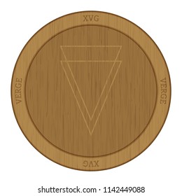 Wooden Verge (XVG) cryptocurrency coin.