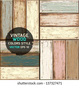 Wooden vintage color seamless texture background. vector illustration.