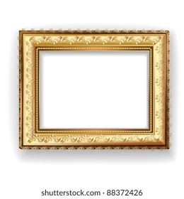 Wooden vintage gold frame