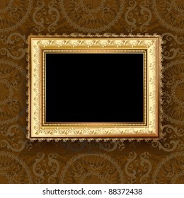 Wooden vintage gold frame