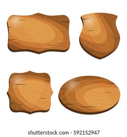 Wooden vintage labels stickers emblems signs badges templates sale banners. Vector illustration. 