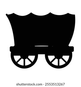 Wooden Wagon Icon for Rural and Vintage Designs