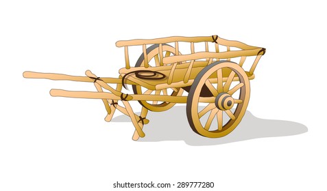 wooden. wagon. vector