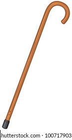wooden walking stick cane