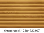 Wooden wall or floor background. Pattern of brown wood, timber boards or planks. Vintage wall texture, rustic log cabin interior, vector realistic illustration