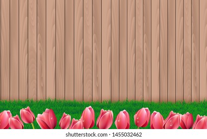 wooden wall at the garden in the house