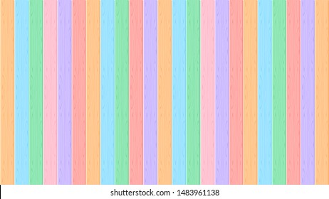 Wooden Wall Pastel Soft Color For Background, Multi Color Wooden Wall Strip, Rainbow Colored Soft Wooden, Colorful Pastel Wood Planks And Rods Slat, Wood Floor Texture Soft Colors For Wallpaper Banner