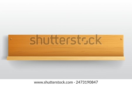 Wooden wall shelf. Vector illustration