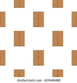 Wooden wardrobe pattern seamless flat style for web vector illustration