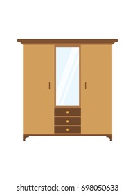 Wooden wardrobe vector