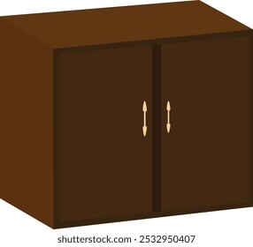 Wooden waredrobe vector illustration,cabinet isolated on white background