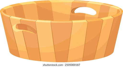 Wooden water storage in rustic farm style cartoon icon isolated on white background