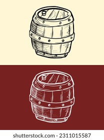 wooden water tower hand drawn