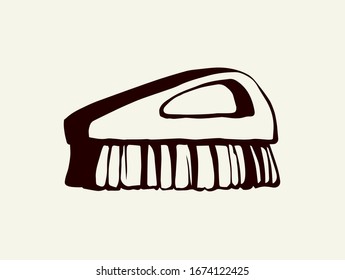 Cepillo para limpieza. Dibujo de vectores
