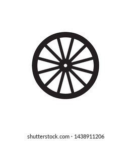 wooden wheel icon. vector illustration