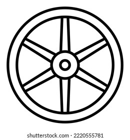 Wooden Wheel icon vector image. Can also be used for web apps, mobile apps and print media.