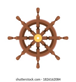 wooden wheel ship isolated icon vector illustration design