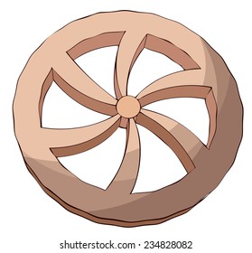 Wooden Wheel Vector Illustration. 