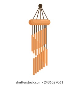 Icono de campana de viento de madera vector de dibujos animados. Decoración y gloria. Sonido de campana matutina