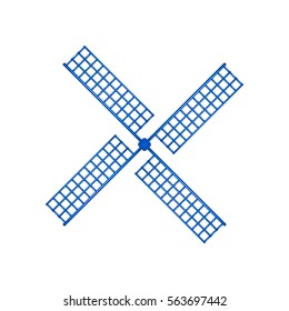 Wooden windmill in blue design