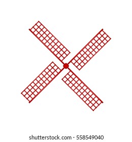 Wooden windmill in red design