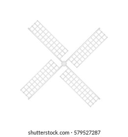 Wooden windmill in white design