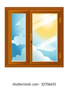 wooden window