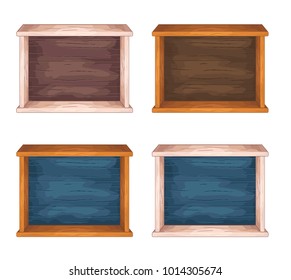 Wooden window for game interface with header