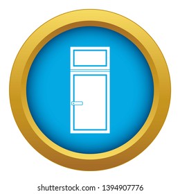 Wooden window icon blue vector isolated on white background for any design
