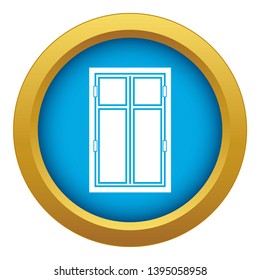 Wooden window icon blue vector isolated on white background for any design