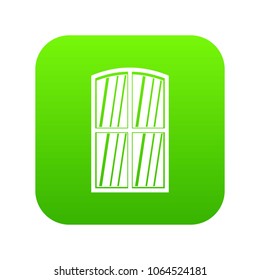 Wooden window icon digital green for any design isolated on white vector illustration