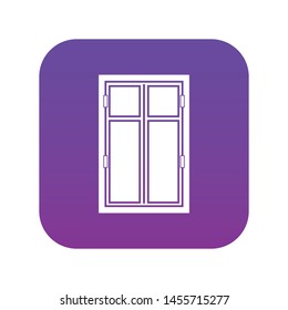 Wooden window icon digital purple for any design isolated on white vector illustration