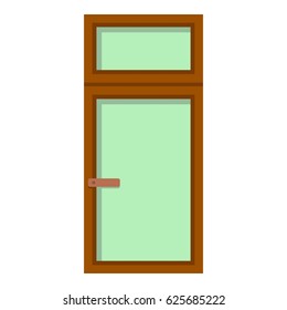 Wooden window icon flat isolated on white background vector illustration