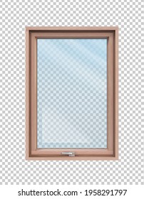 ventana de madera sobre ilustración del vector de fondo transparente