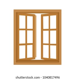 Wooden window vector