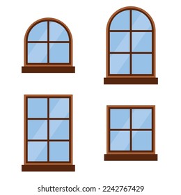 wooden windows with 4 different models