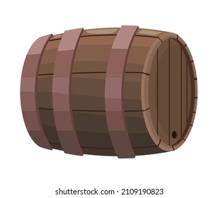 wooden wine barrel isolated icon