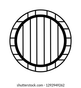 wooden wine barrel on white background vector illustration