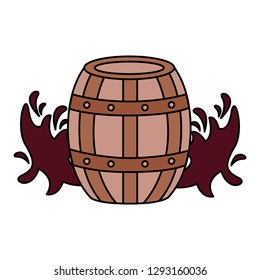 wooden wine barrel splashes
