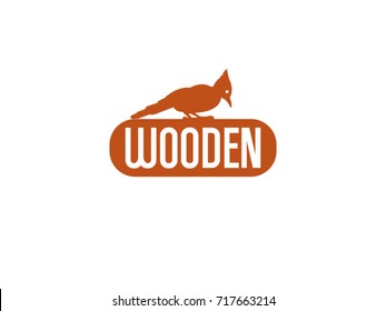 Wooden, Woodpecker Vector Logo