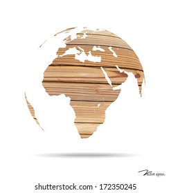Wooden world. Vector illustration.