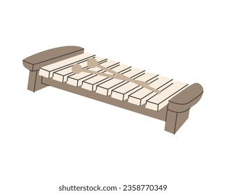 Wooden xylophone. Musical instruments silhouette. Vector illustration.